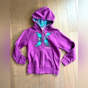 ❤️4 for $25❤️ Girls Hurley zip up hoodie size medium